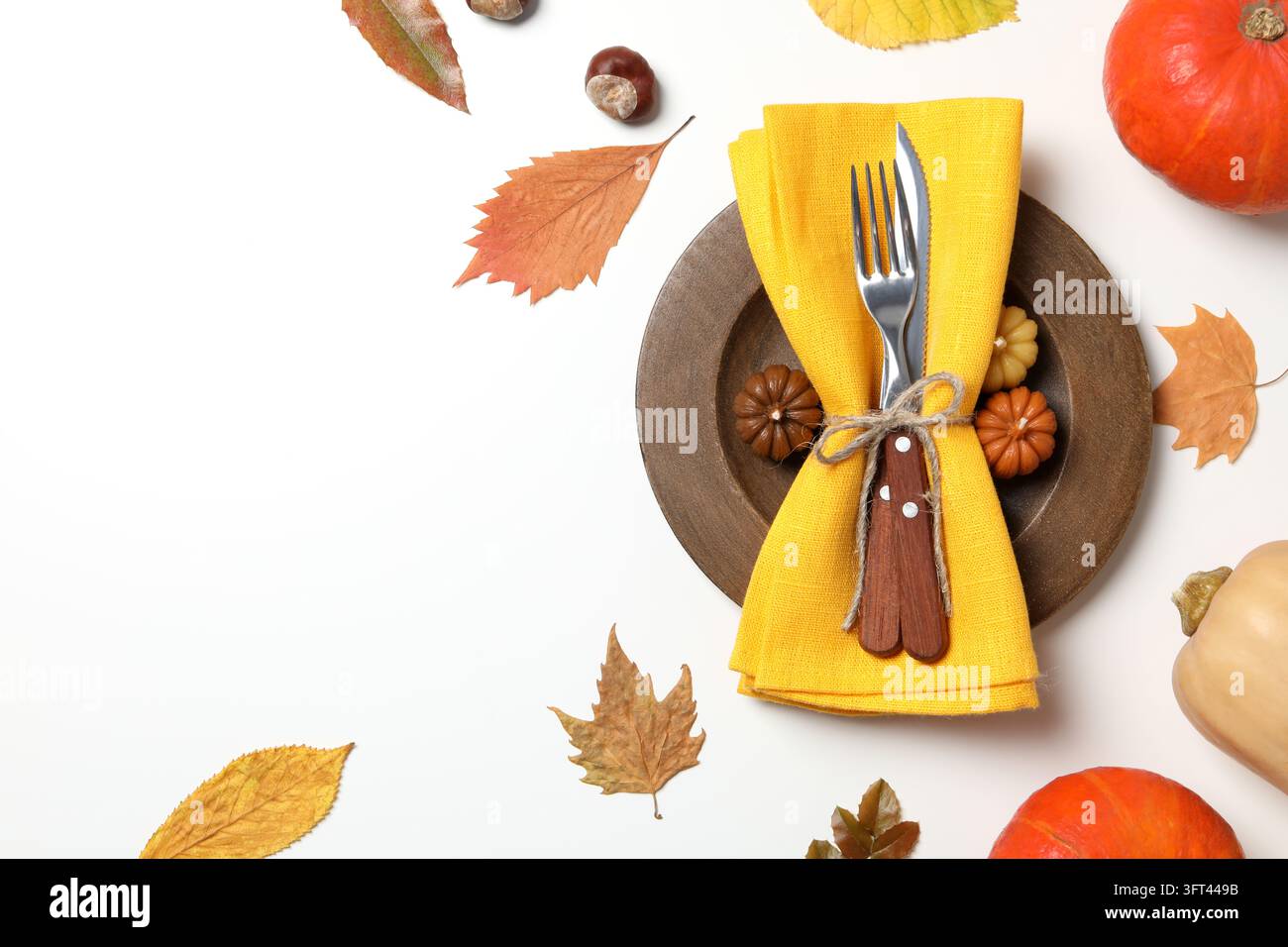 Concept of Thanksgiving day, Autumn table setting, space for text Stock ...