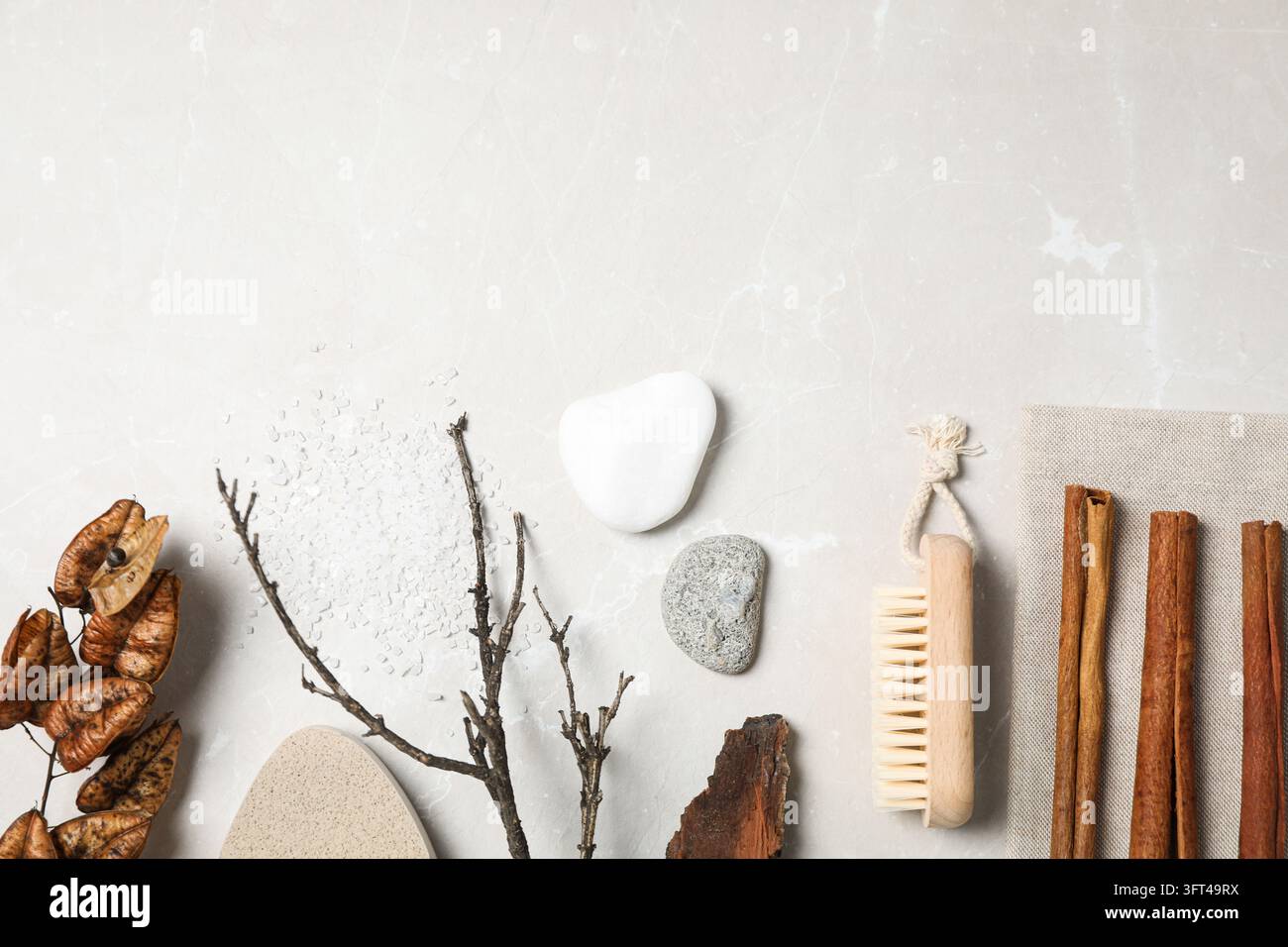 Flat lay of creative moodboard composition, space for text Stock Photo ...