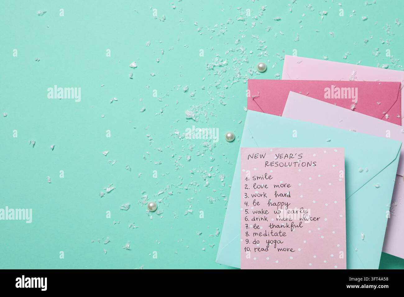 Concept of New Year Resolutions list, new year goals, space for text ...
