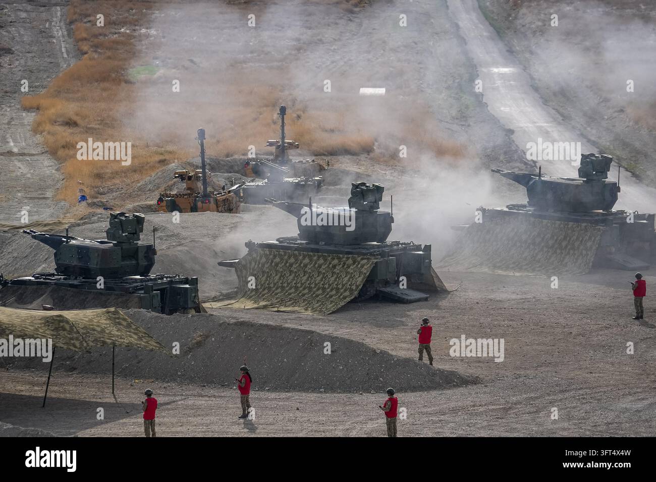 Turkey Rocket Ranges A line of Turkish KORKUT self-propelled anti-aircraft gun systems ...