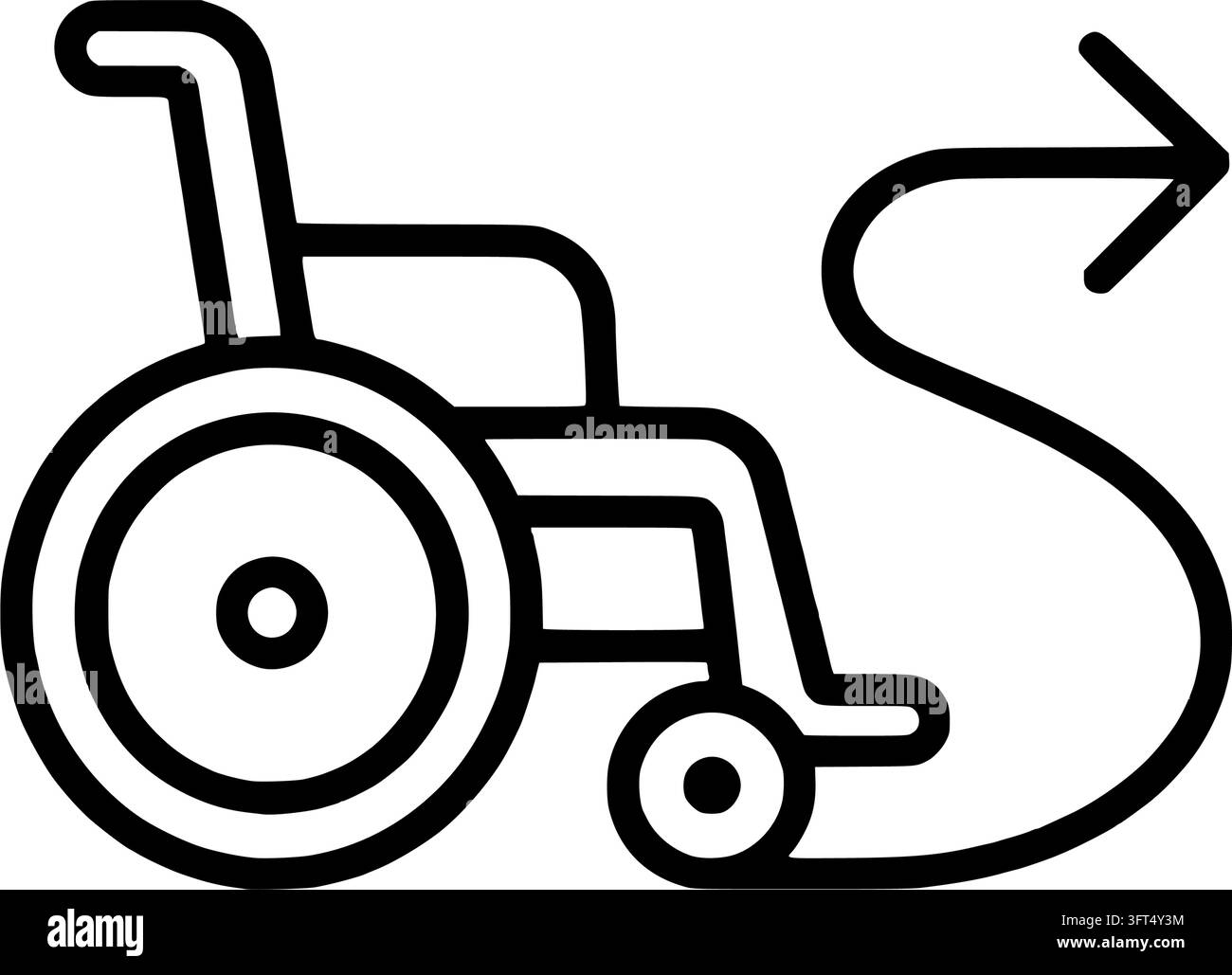 Wheelchair with accessible route arrow vector icon Stock Vector Image ...