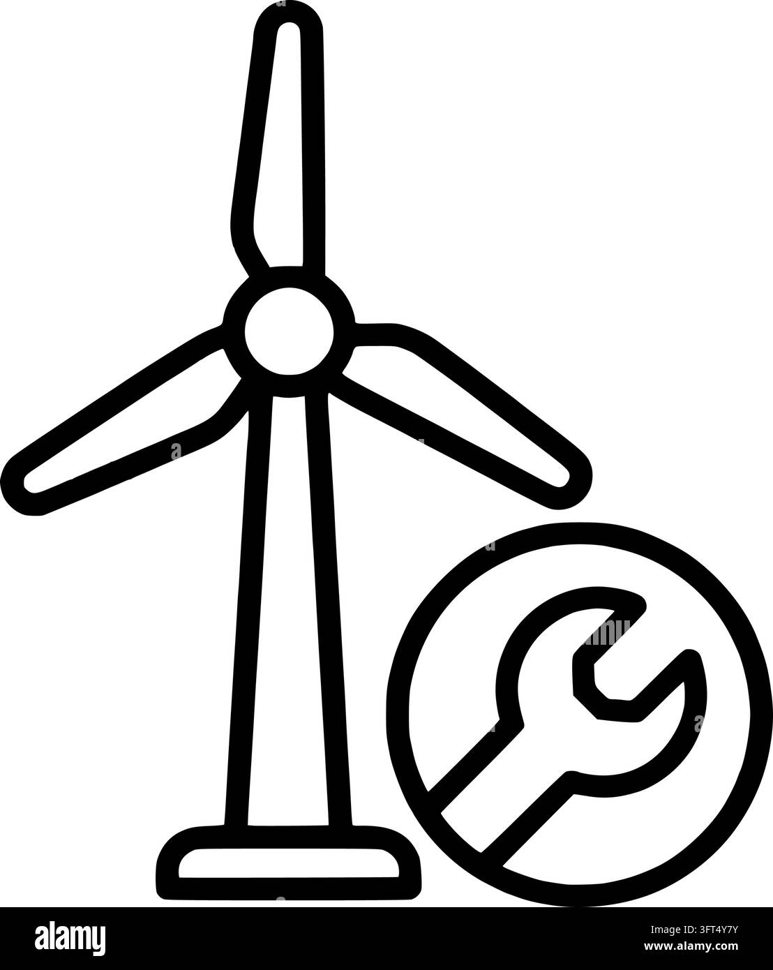 Wind Turbine with Maintenance Wrench Icon Stock Vector Image & Art - Alamy