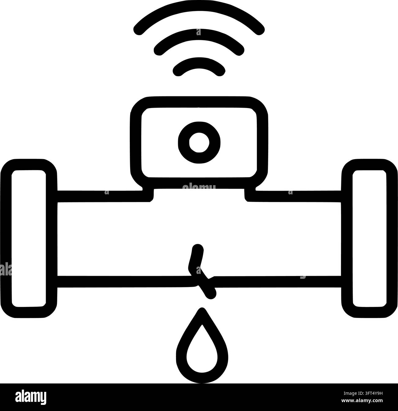 Water pipe with leak sensor detection icon Stock Vector Image & Art - Alamy