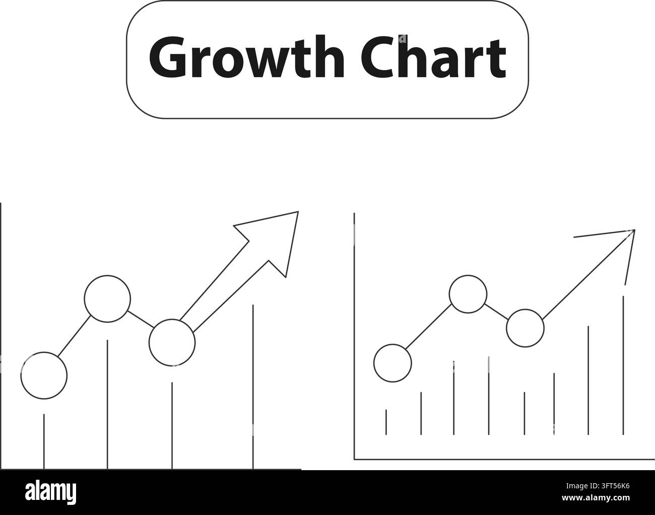 Business growth chart vector line icon for financial success analytics ...