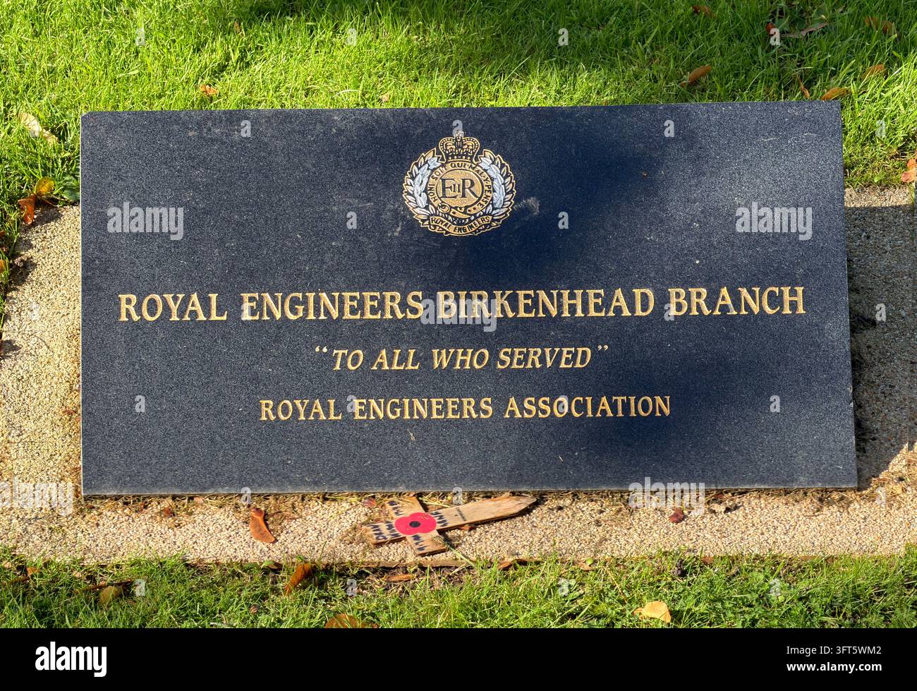 Royal Engineers Association Birkenhead branch memorial plaque dedicated to those who served. Stock Photo