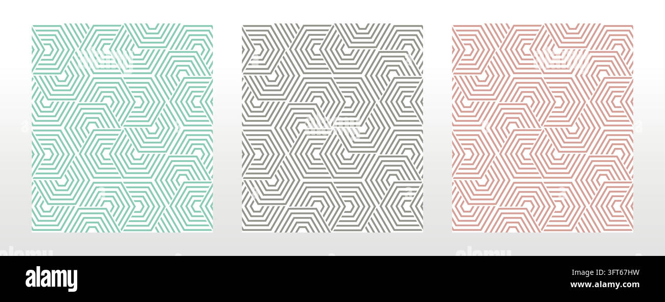 Set of abstract geometric patterns. Seamless vector backgrounds ...