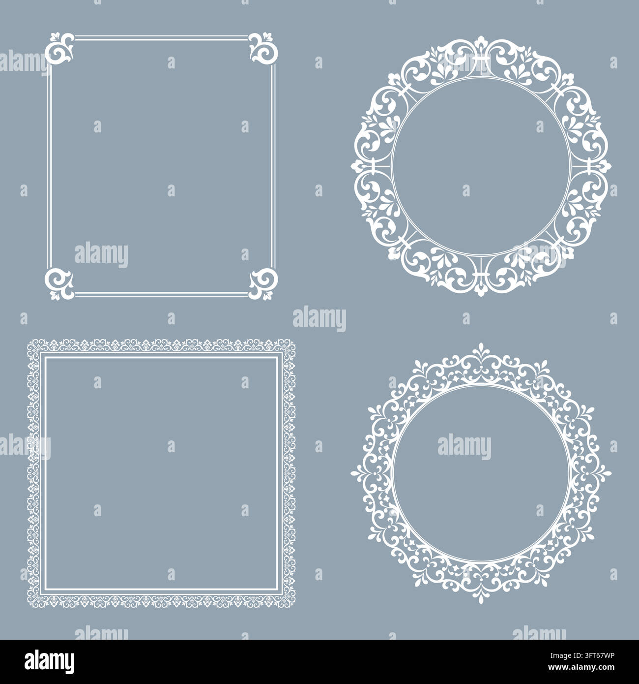 Set of decorative frames Elegant vector element for design in Eastern ...