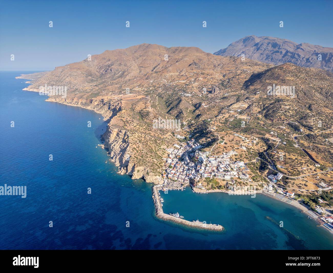 Agia Galini in Crete is a charming seaside village with a picturesque ...