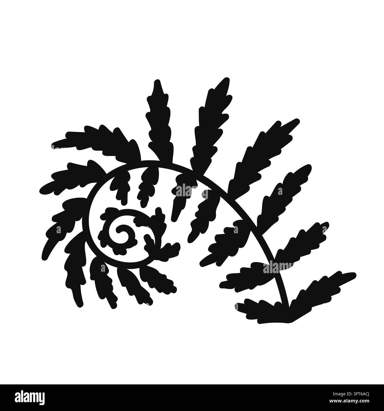 Fairy fern plant outline icon, doodle simple style vector isolated ...