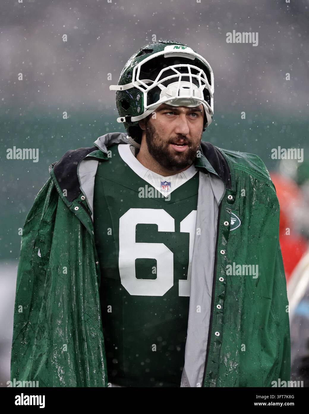 New York Jets offensive tackle Max Mitchell (61) reacts during the ...