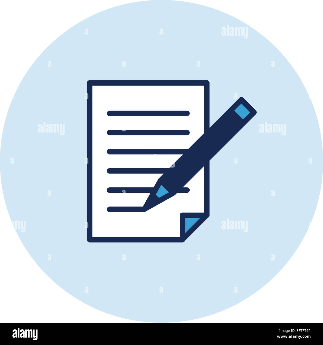 Business, finance and communication isolated icon: pencil writing a ...