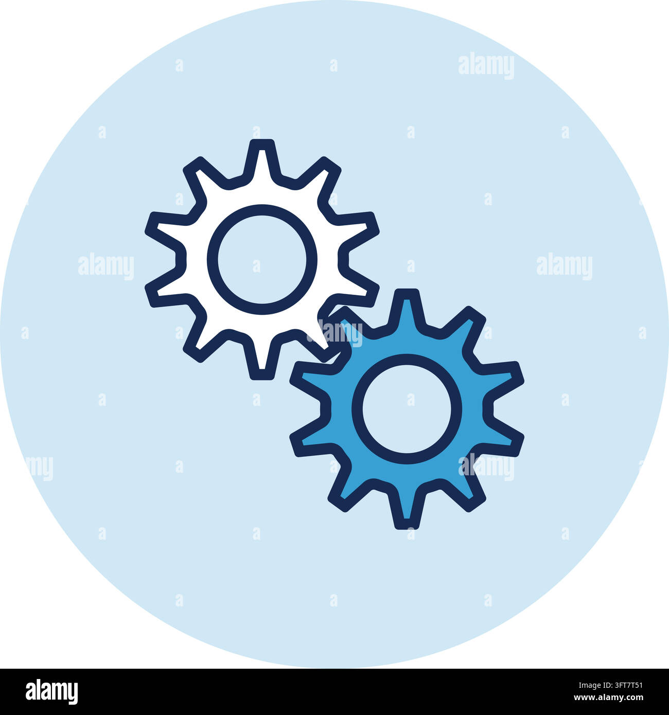 Productivity and efficiency concept isolated icon: spinning gears Stock ...