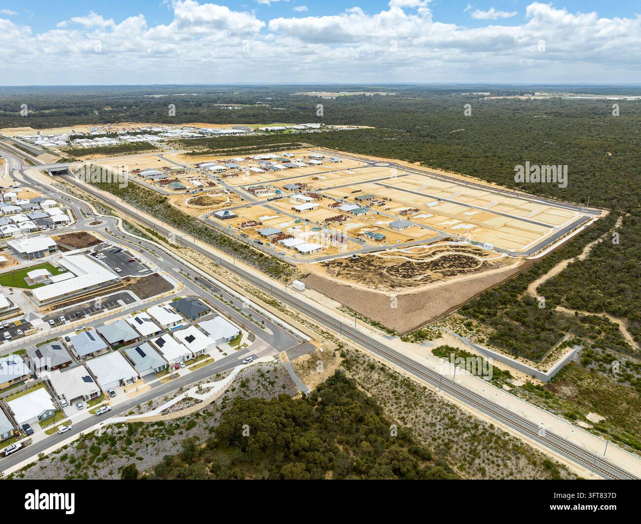 Aerial view of a new residential housing development with construction ...