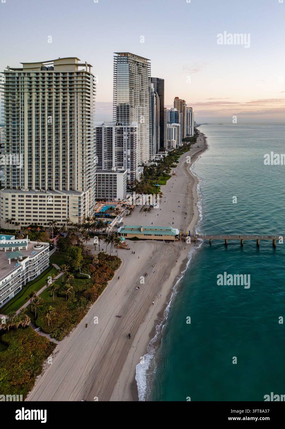 High Rase Building Aerial view of high-rise residential buildings along the sandy ...