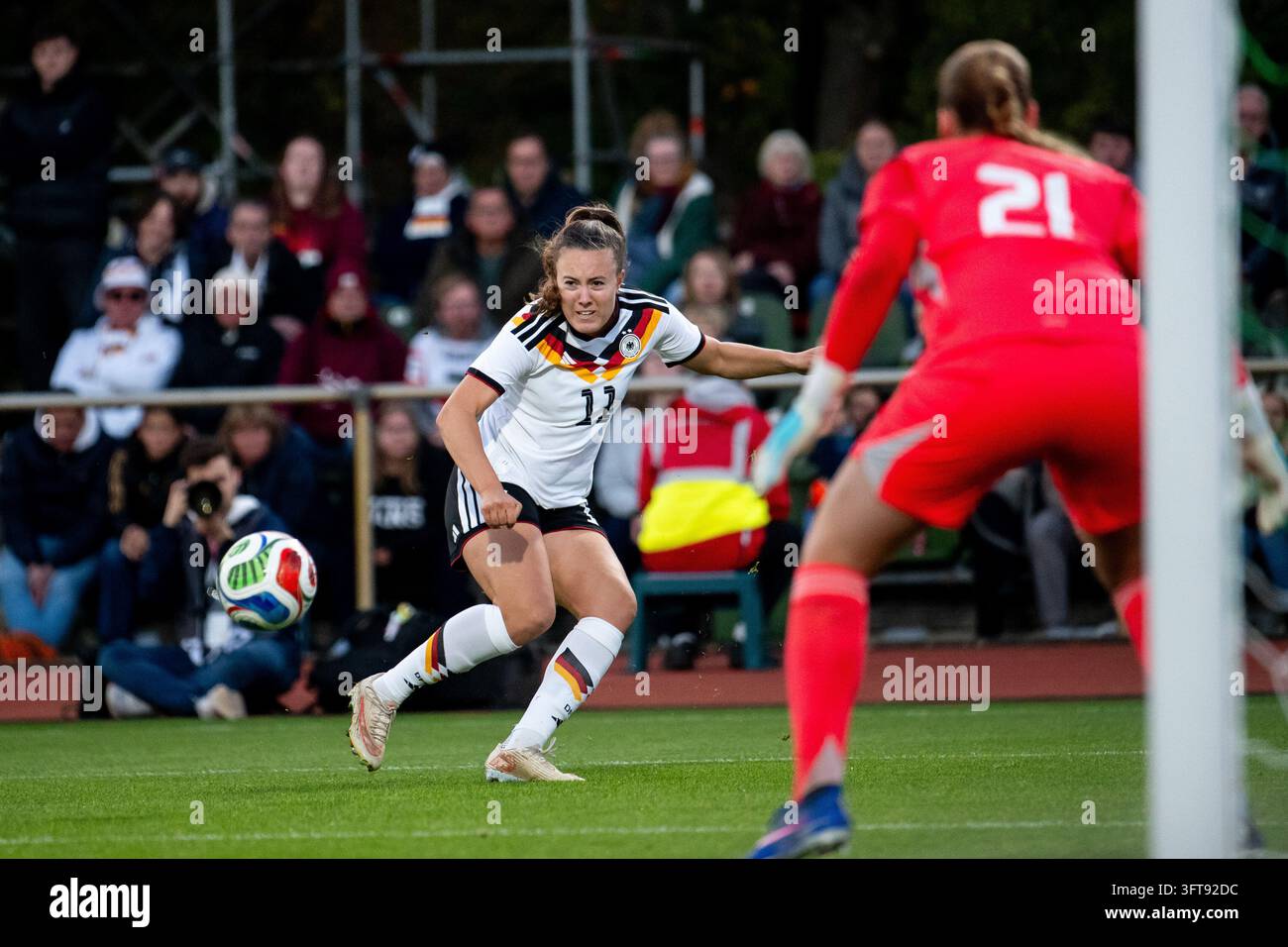 Mara Alber (Germany, #11) on the ball, in front Hanna Karlsson (Sweden ...