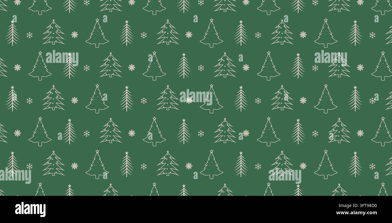 Seamless pattern vectors with Christmas trees, snowflakes, and stars ...