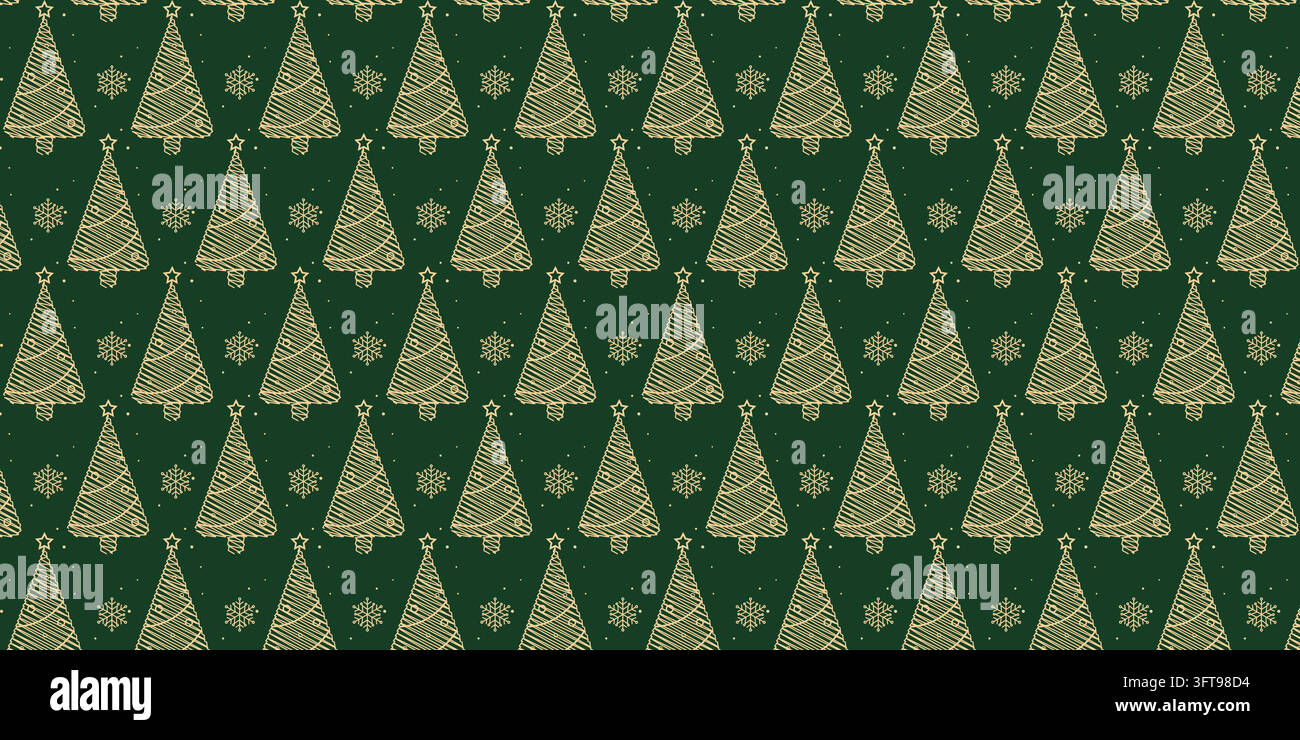 Seamless pattern vectors with Christmas trees, snowflakes, and stars ...