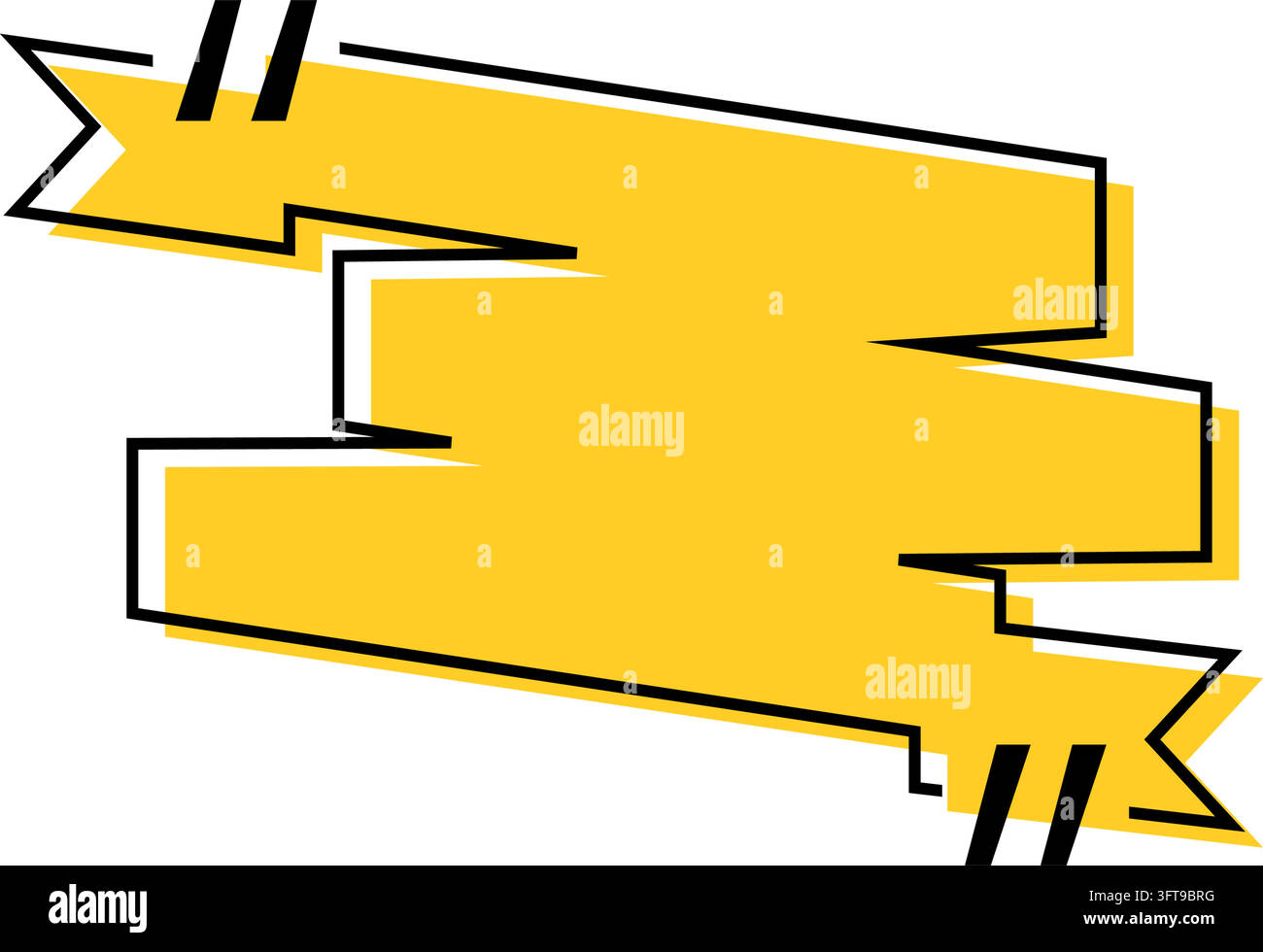 Quote box title isolated. Yellow ribbon speech quotation mark frame ...