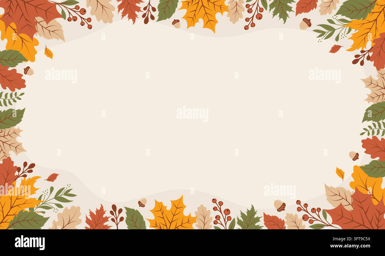 Fall Trees Background Vector Autumn leaves horizontal background frame vector design Stock Vector ...