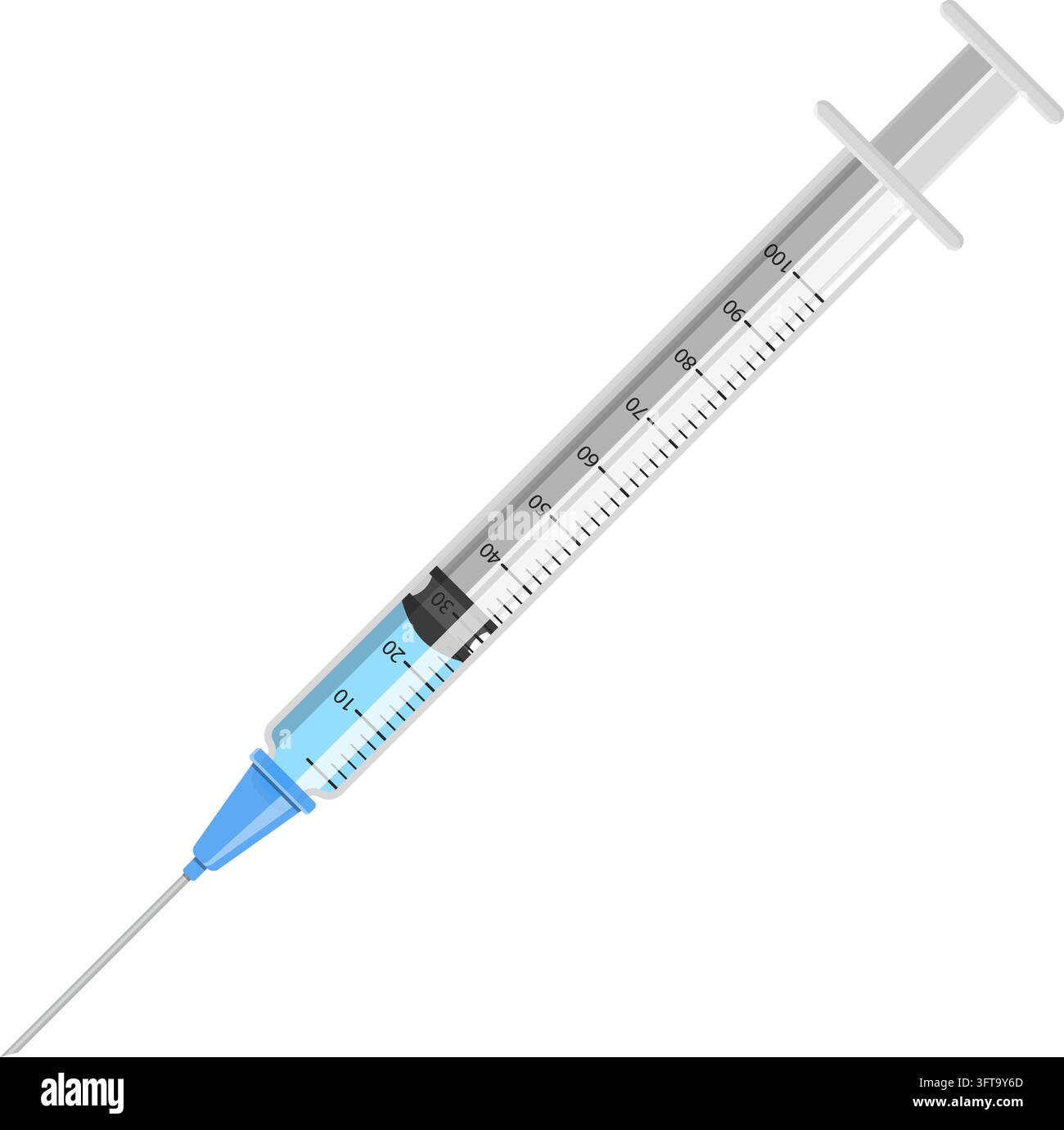 Control your Diabetes concept. Diabetes insulin syringe. flat style ...