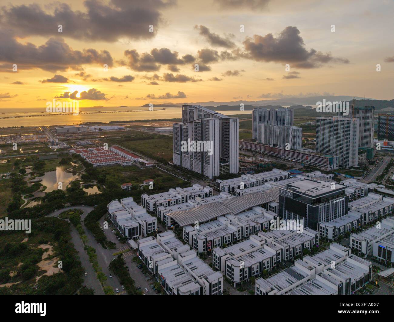 High Rase Building Simpang Ampat, Penang, Malaysia - 05 October 2026: Aerial view of Batu ...