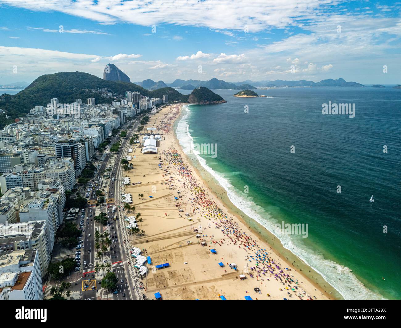 Rio de Janeiro, Brazil - 19 April 2025: Aerial view of Copacabana Beach ...