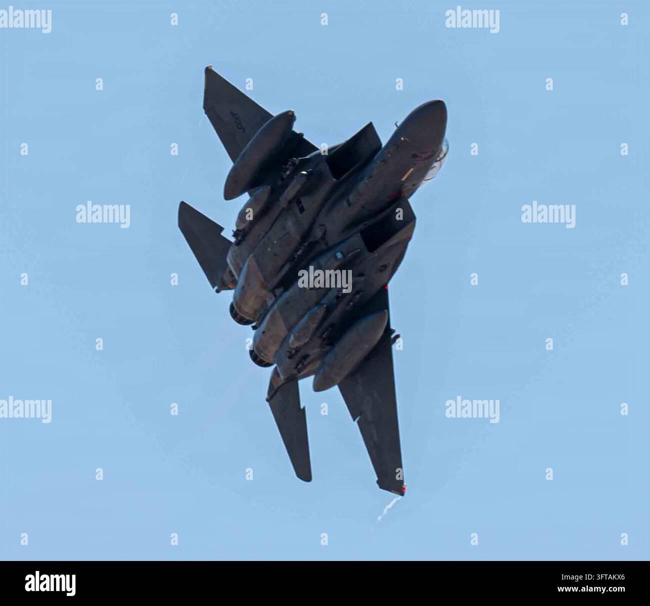 Commanders Vector A U.S. Air Force F-15E Strike Eagle aircraft takes off from a base in ...