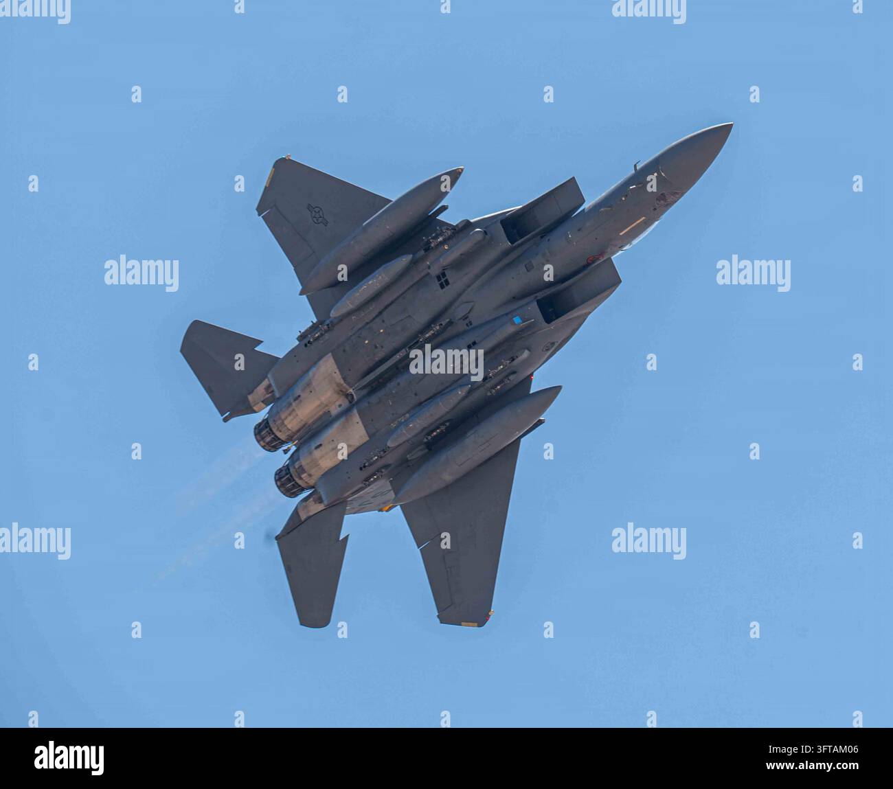 Commanders Vector A U.S. Air Force F-15E Strike Eagle aircraft takes off from a base in ...