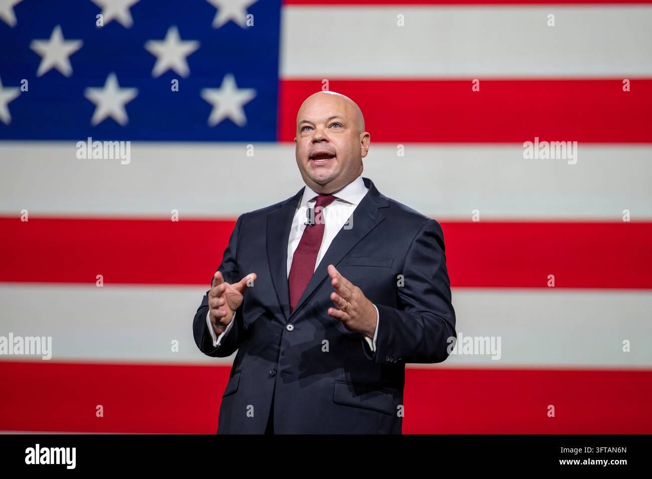 Adam Telle, Acting Secretary of the Army, speaks at the opening ...