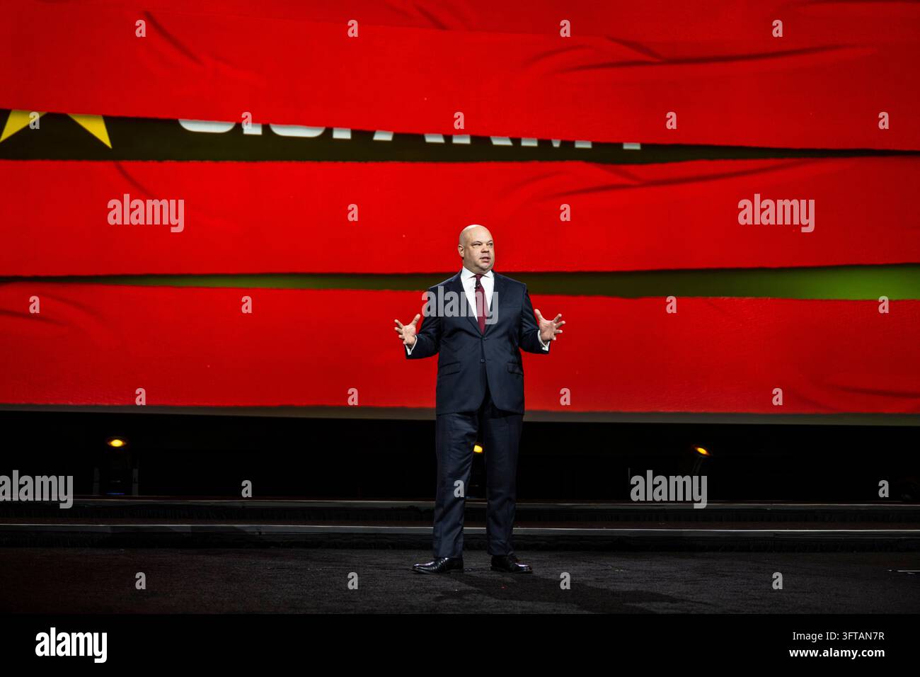 Adam Telle, Acting Secretary of the Army, speaks at the opening ...