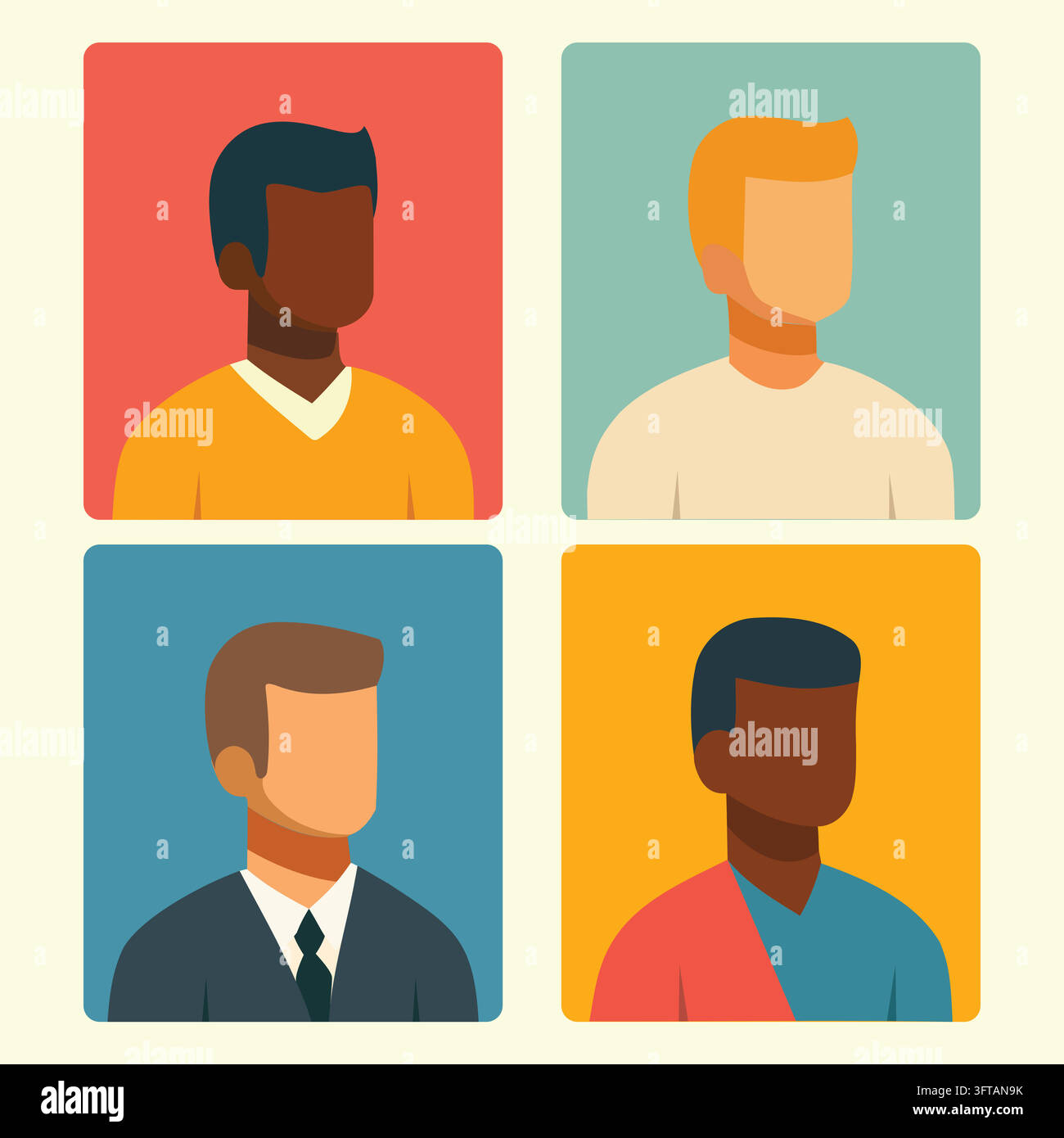 Professional Businessman Portraits and Corporate Avatars Vector Set ...
