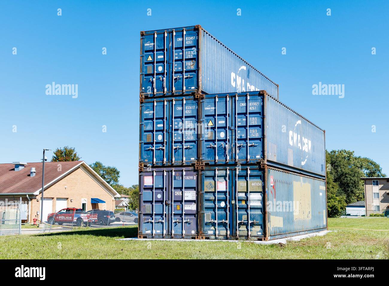 Merrionette Park, IL, USA - October 2, 2026: shipping containers are ...