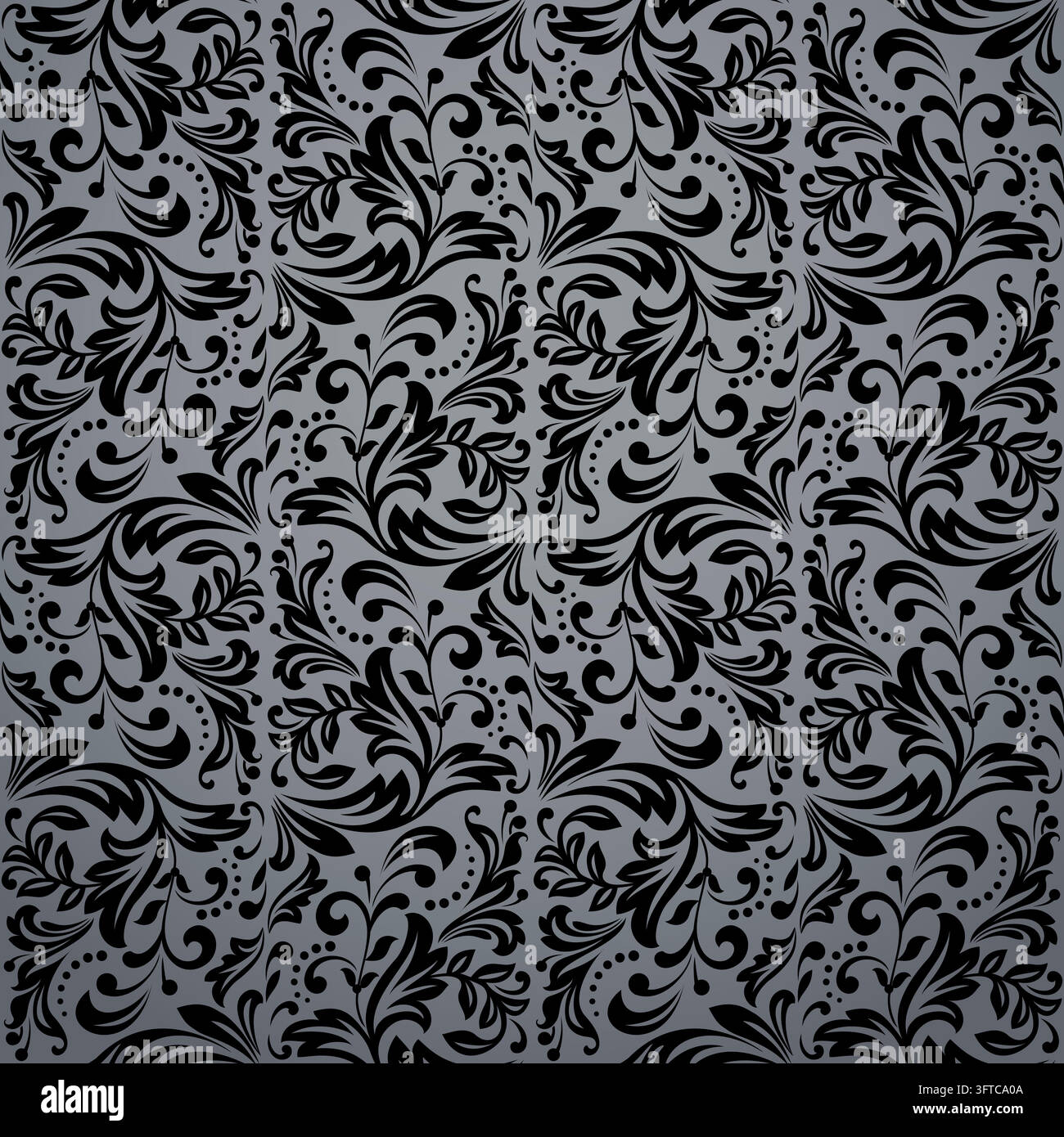 Flower pattern. Seamless gray and black ornament. Graphic vector ...