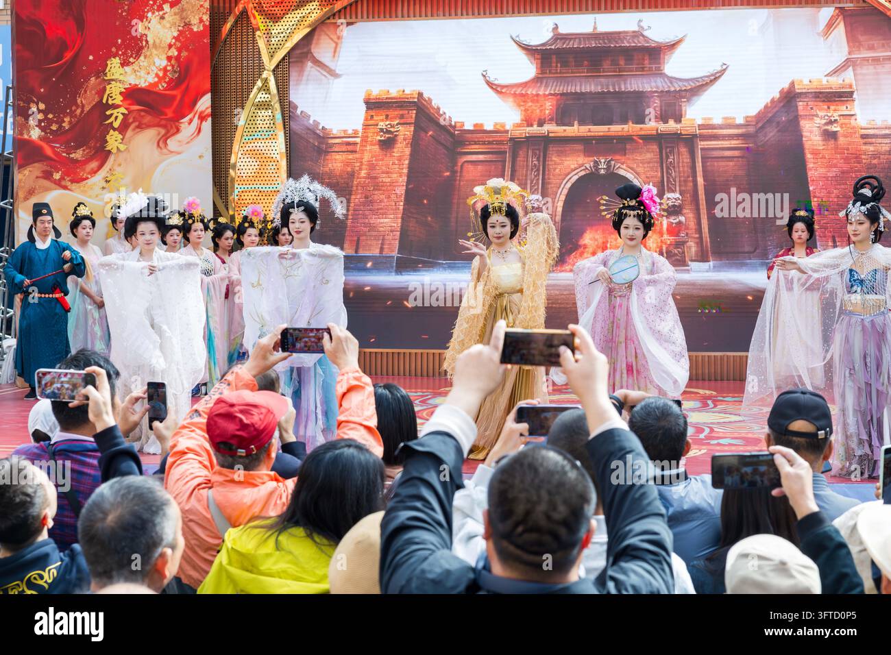 Dram Model Performers stage a traditional Chinese costume drama show