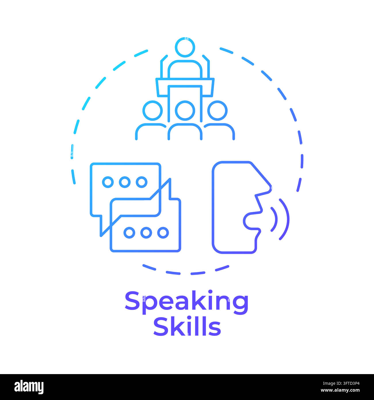 Speaking skills gradient outline concept icon Stock Vector Image & Art ...