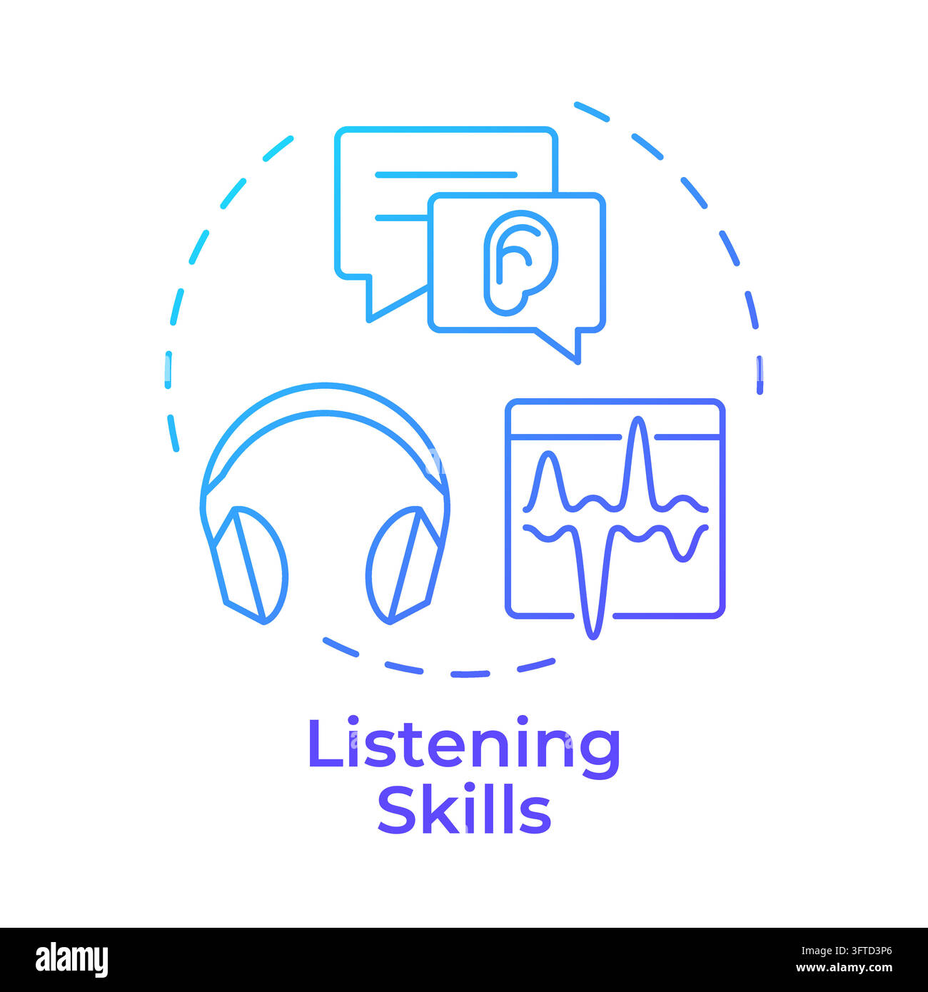 Listening skills gradient outline concept icon Stock Vector Image & Art ...