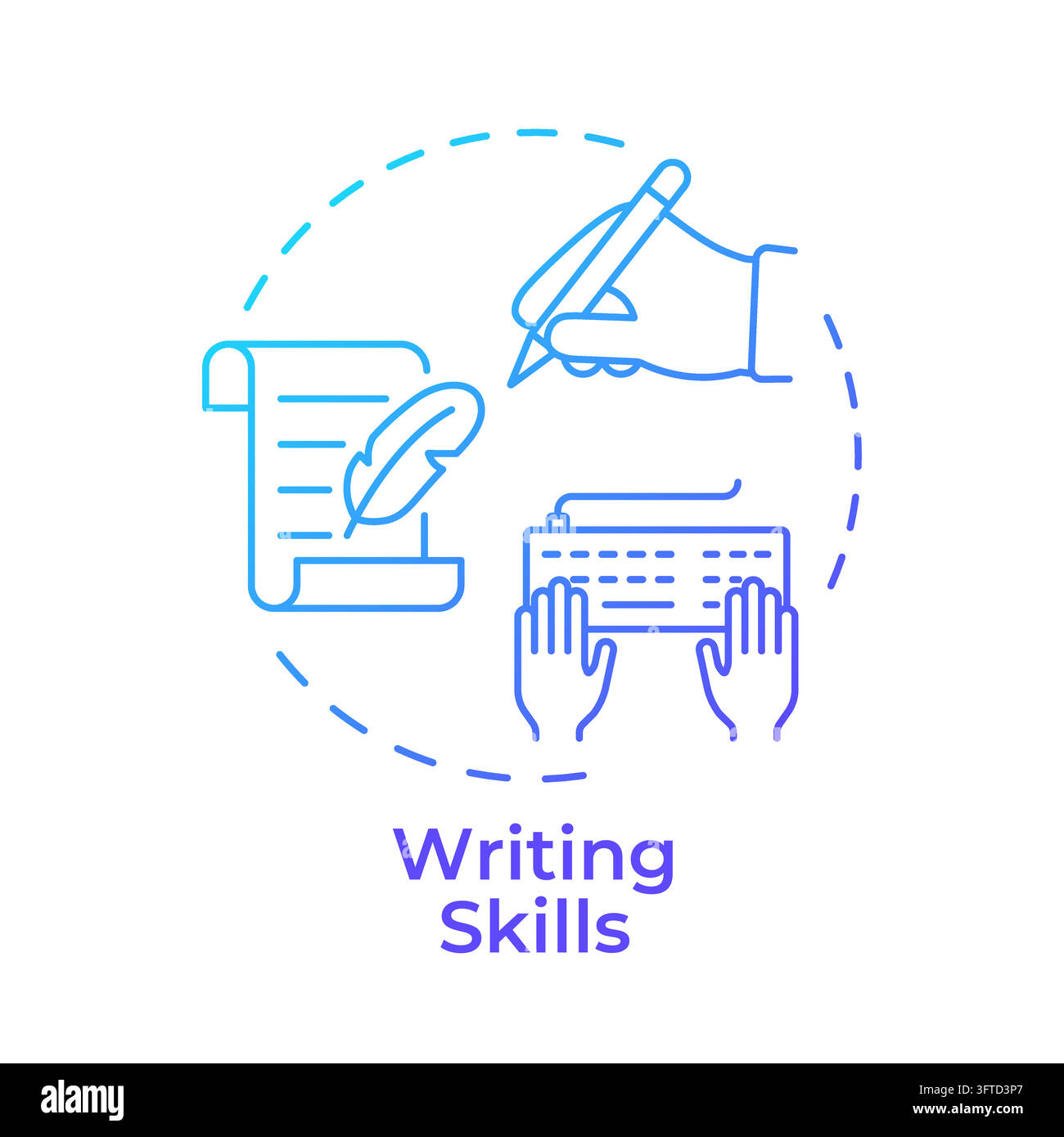 Writing skills gradient outline concept icon Stock Vector Image & Art ...