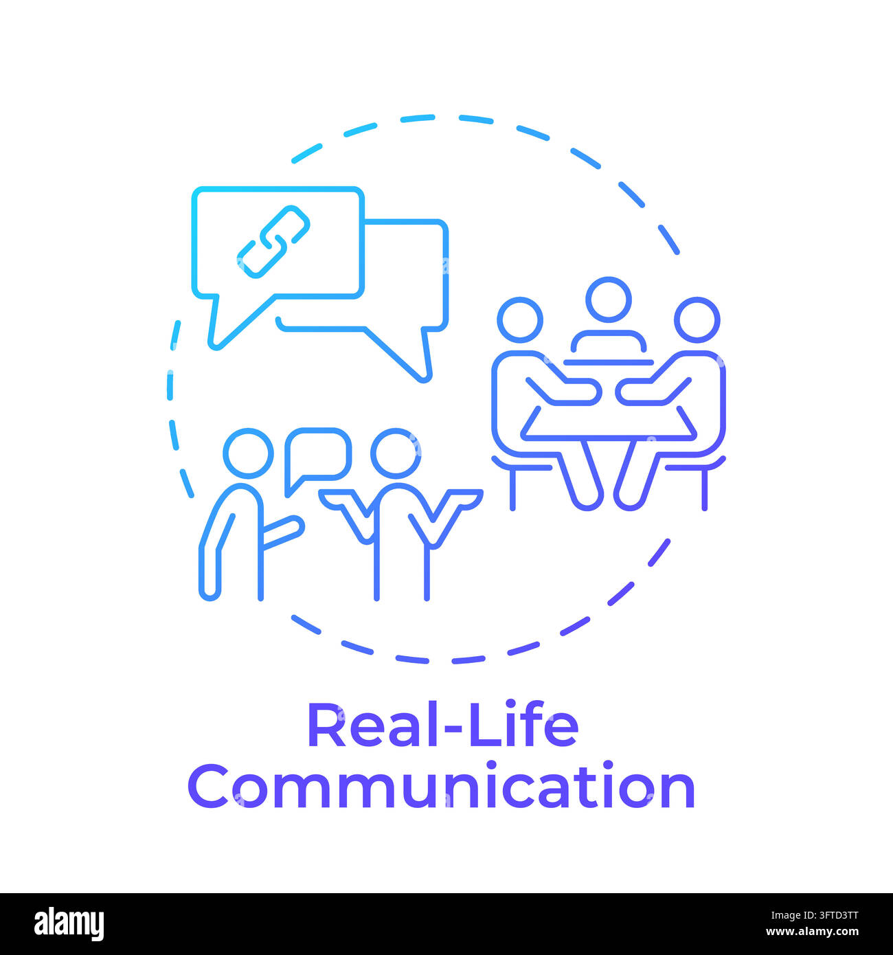 Real life communication gradient outline concept icon Stock Vector ...