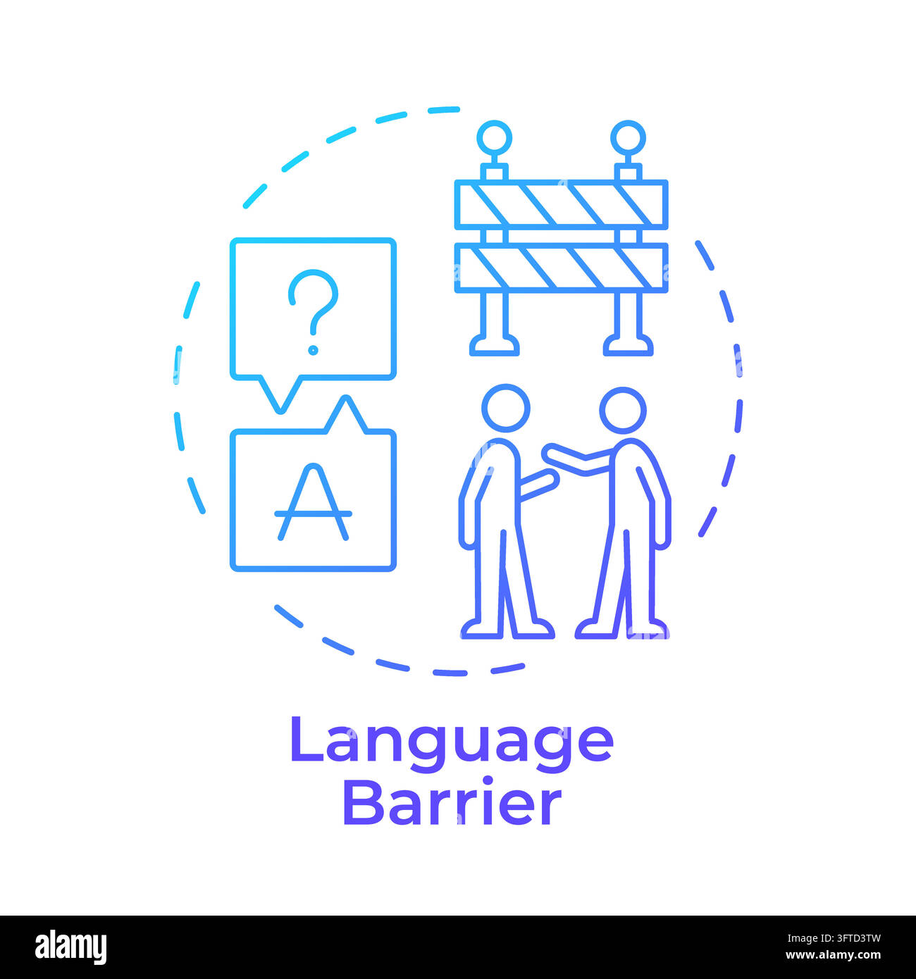Language barrier gradient outline concept icon Stock Vector Image & Art ...