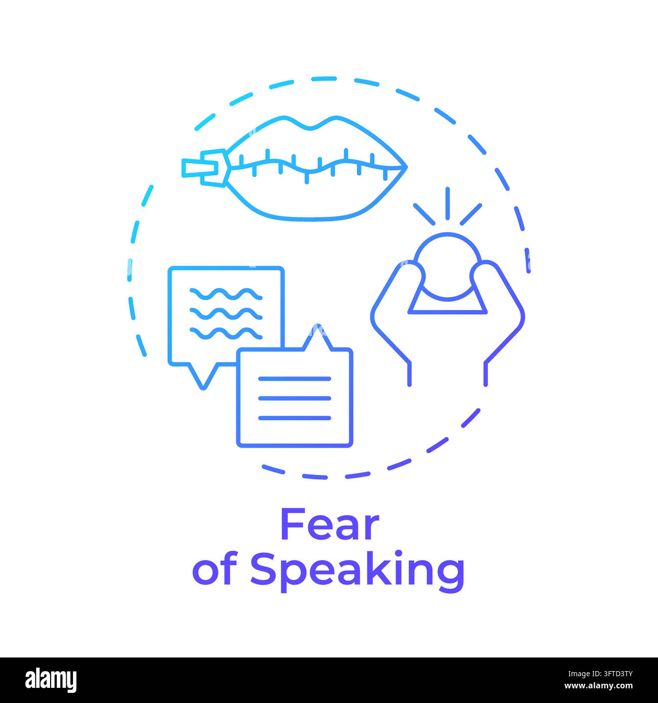 Fear of speaking gradient outline concept icon Stock Vector Image & Art ...