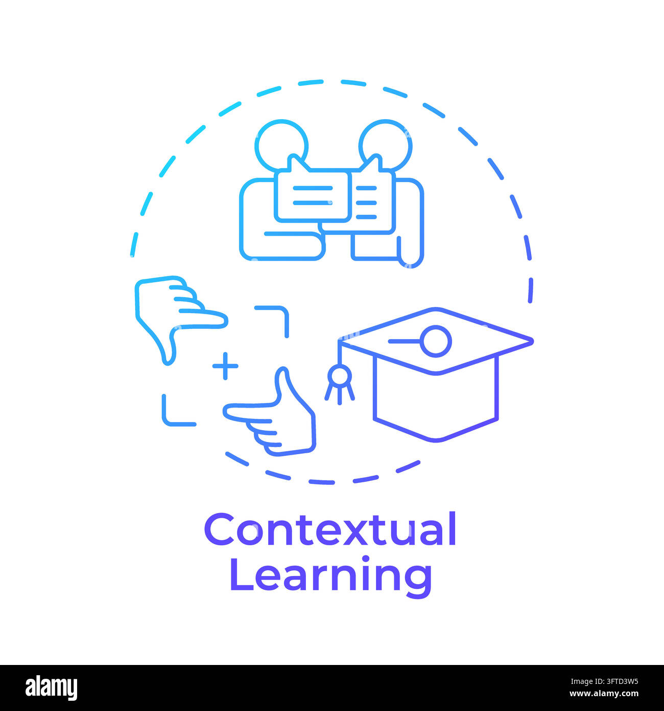 Contextual learning gradient outline concept icon Stock Vector Image ...
