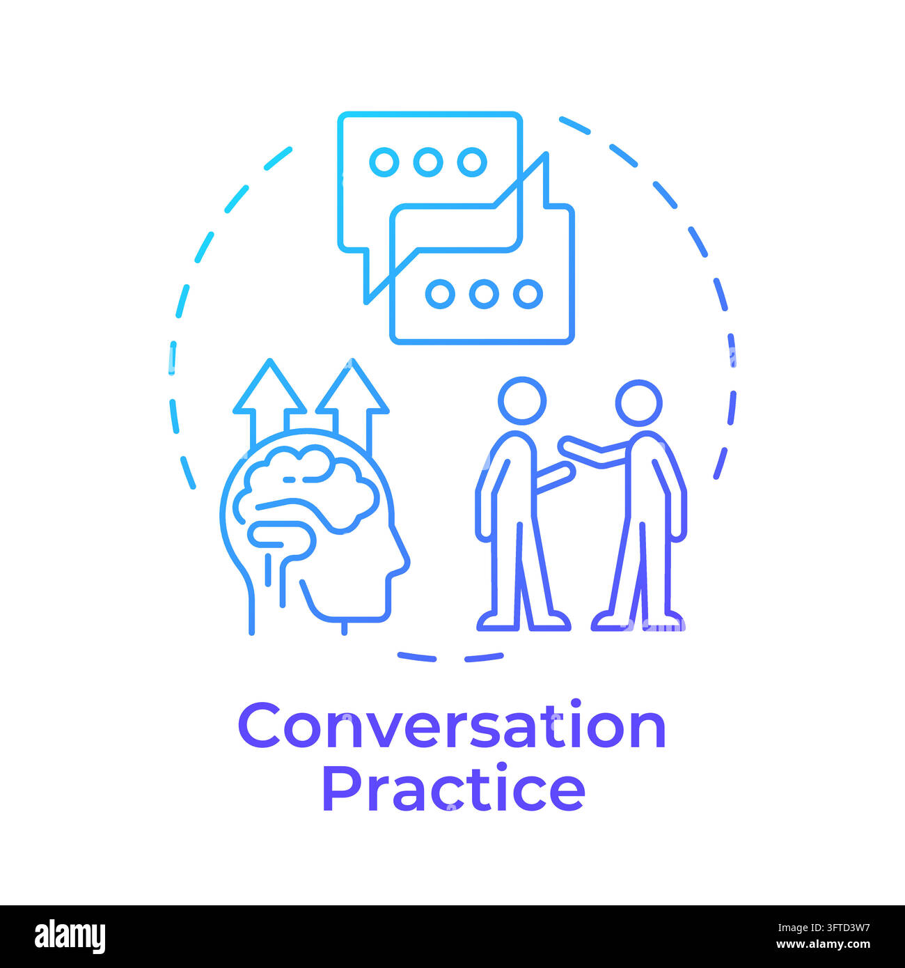 Conversation practice gradient outline concept icon Stock Vector Image ...