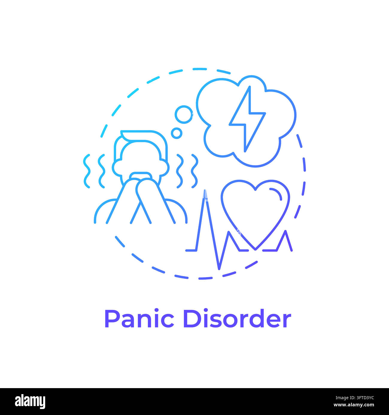 Panic disorder gradient outline concept icon Stock Vector Image & Art ...