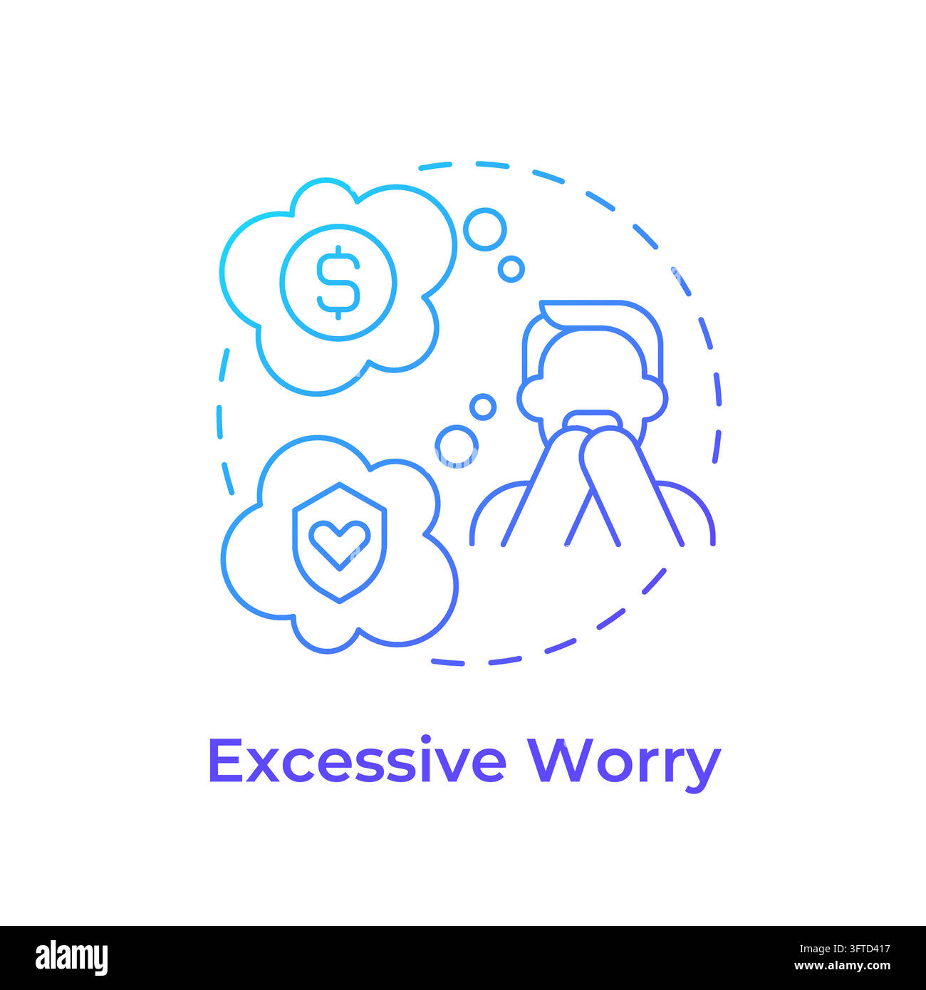 Excessive worry gradient outline concept icon Stock Vector Image & Art ...