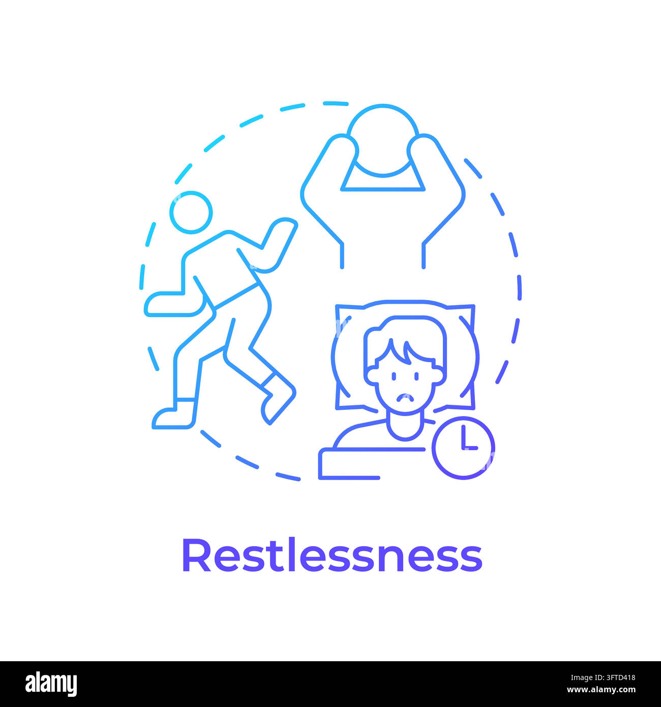 Restlessness gradient outline concept icon Stock Vector Image & Art - Alamy