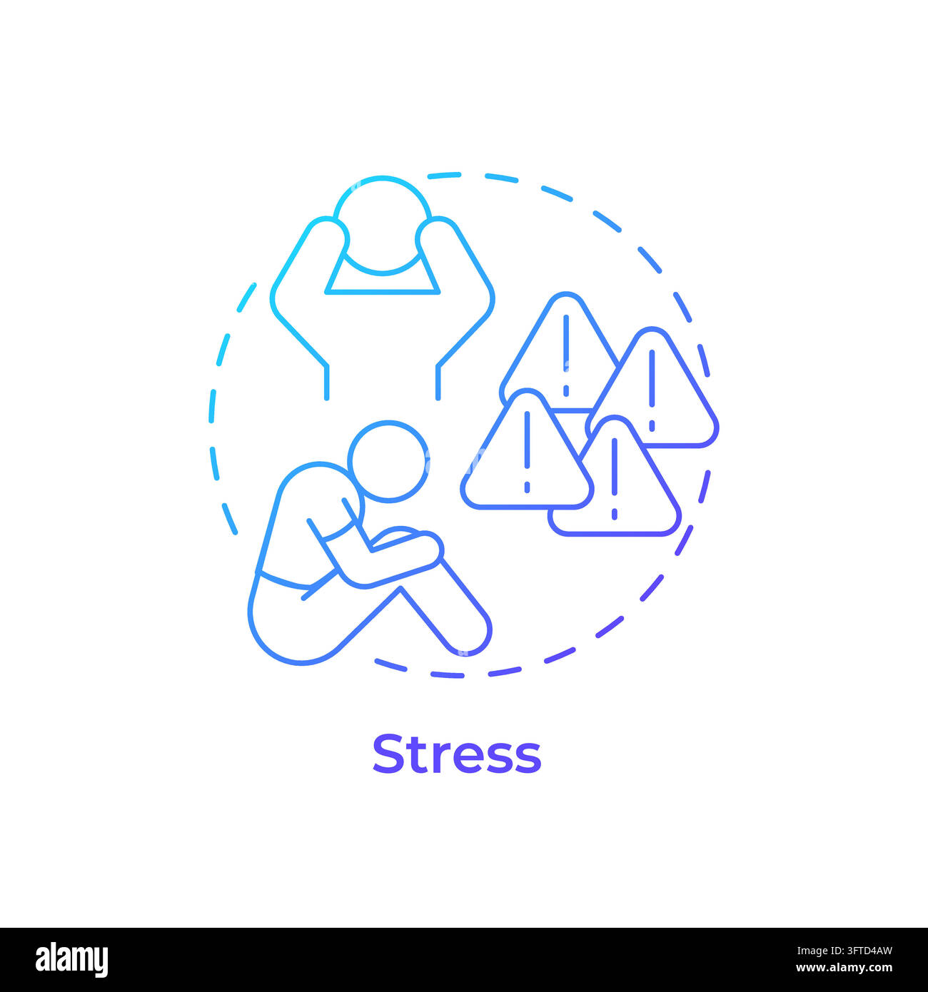 Stress gradient outline concept icon Stock Vector Image & Art - Alamy