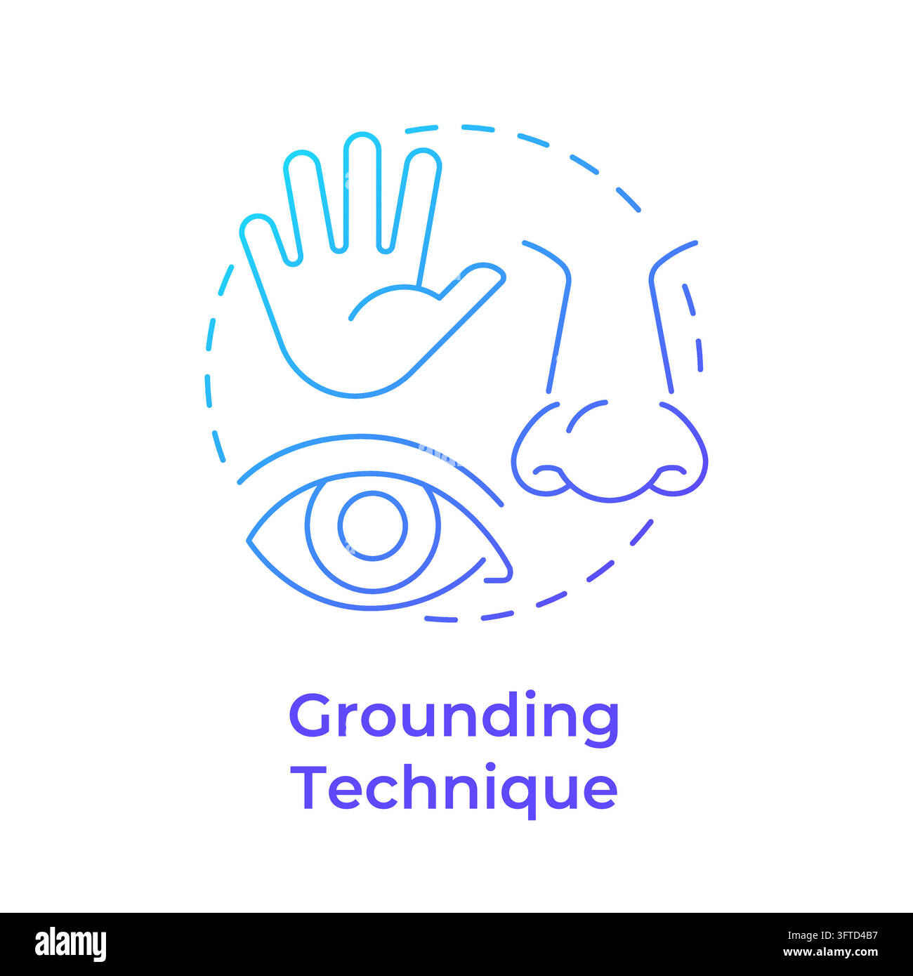 Grounding technique gradient outline concept icon Stock Vector Image ...