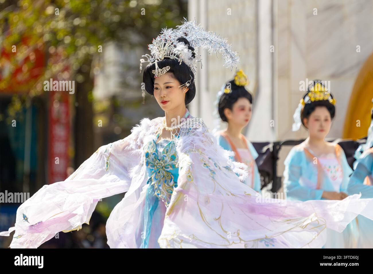Dram Model Performers stage a traditional Chinese costume drama show