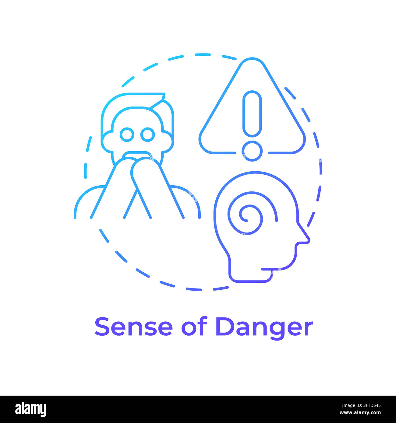 Sense of danger gradient outline concept icon Stock Vector Image & Art ...