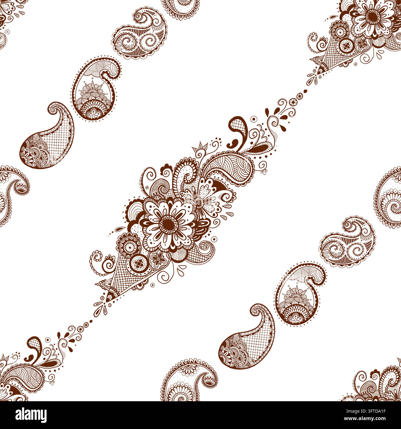 Paisley seamless pattern design with Mehndi Henna tattoo Indian concept ...